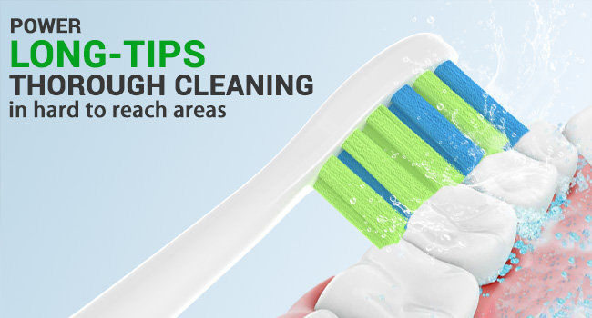 Power Long-Tips Thorough cleaning in hard to reach areas