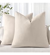 Pallene Decorative Chenille Throw Pillow Covers 18x18 Set of 2, Luxury Soft Velvet Pillow Covers ...