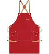 Genixart Chef Apron for Men Women with Gift Box Pack, Cross Back Apron with Pockets for Kitchen C...