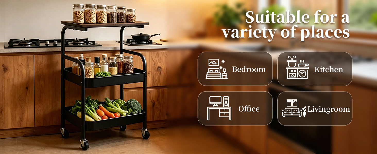 3 tier rolling cart