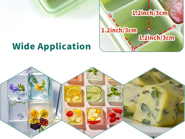 3pack ice cue tray with lid for freezer, ice ready for party