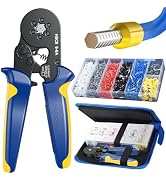 Preciva Ferrule Crimping Tool Kit with 1900PCS Wire Connectors, Hexagonal AWG23-10 Sawtooth Self-...