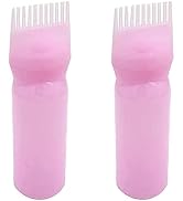 2pcs Pink Root Comb Applicator Bottle, Brush Root Comb applicator Bottle Comb die Hair Nice and P...