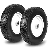 Taifa 2 PCS 16 Inch Rubber Solid Flat Free Replacement Tires and Wheels 4.80/4.00-8 with 3/4'' Ax...