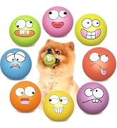 HDSX Squeaky Dog Toys Soft Latex Rubber Squeaky Dog Balls for Puppy Small Pet Dogs (8 Pack) (Roun...