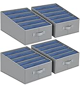 DIMJ Clothes Organizer for Folded Clothes, Drawer Dividers for Clothes, 5 Grids Trapezoid Jeans O...
