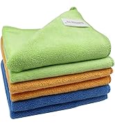 SURPRISE PIE Microfiber Cleaning Cloth for Kitchen Housekeeping Dish Electronics Dust Rags Thick ...