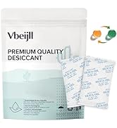 Vbeijll 5 Gram (50 Pack) Color-Indicating Silica Gel Packets, Premium Food Grade Desiccant - Rech...