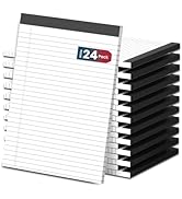 White Legal Note Pads 8.5X 11'', 24 Pack Legal Paper Note Pads, Micro Perforated Wide Ruled Lined...