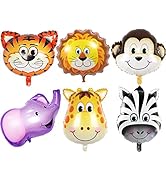 Jungle Safari Birthday Party Decorations - 6 Pack Giant Safari Animal Balloons for Boy Kids Safar...