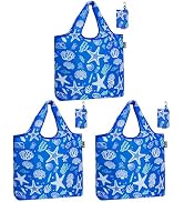 HOLYLUCK Reusable Grocery Bags,Heavy Duty Foldable Shopping Tote Bag (Standard, 3 Starfish)