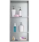 Elefloom Shower Niche,12 * 30 Stainless Steel Elegant Bathroom Niche, No Tile Needed Recessed Sho...