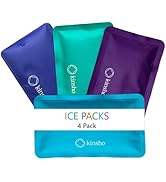 Soft Ice Packs for Lunch Box, Bags, Bento Boxes, 4 Pack, Slim Reusable Refreezable Pouches for Ki...