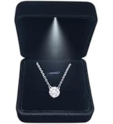 GBYAN Pendant Necklace Box with LED Light, Necklace Gift Box Velvet Jewelry Display Case for Prop...