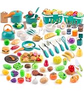 200Pcs Mini Play Kitchen Accessories for Kids, Pretend Cooking Playset with Cookware, Tableware &...