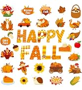 37 Pieces Fall Magnets Happy Fall Refrigerator Magnetic Thanksgiving Day Car Fridge Magnet Sticke...