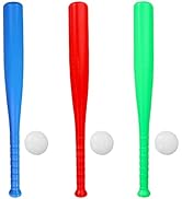Toyvian Kids Baseball Set Plastic Bat and Ball Toy Outdoor Play Kit Lightweight Portable Sports T...