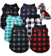 Goaste 6 Pack Fleece Dog Sweaters, Turtleneck Dogs Sweatshirt with Leash Ring, Soft Winter Dogs C...