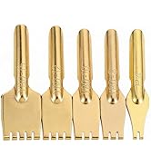 FAVOMOTO 5PCS Brass Flat Pen Nibs, Fountain Pen Nibs Set Nostalgia Retro Flat Head Pen Tips Spare...