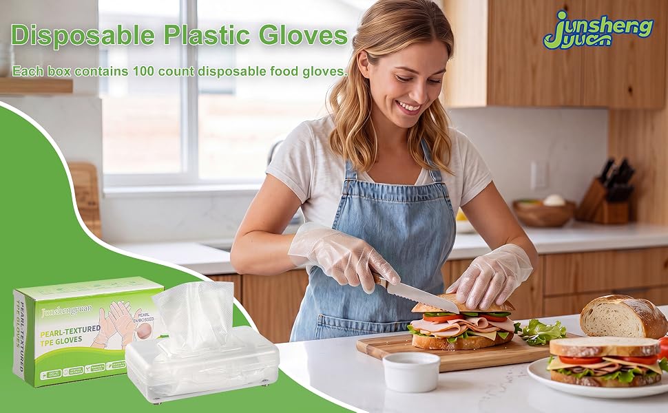 100 Pack Disposable TPE Gloves