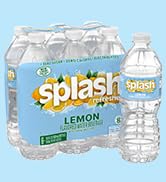 Splash Refresher, Lemon Flavor Water Beverage, 16.9 Fl Oz Plastic Bottles (24 Count)