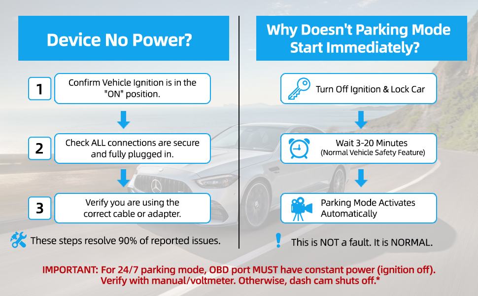 Parking mode cable