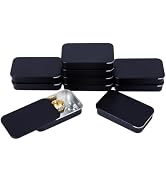 HOBBIESAY 10PCS Tmini Metal Tin Box Slide Top Rectangular Empty Hinged Tins Box Mini Portable Hom...