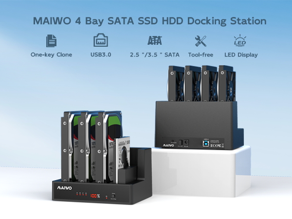 4 bay 2.5 3.5 sata hard drive docking station cloner duplicator