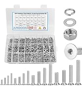 M2 M3 M4 M5 Metric Machine Screws Assortment Kit, 3360Pcs 304 Stainless Steel Countersunk Head Bo...