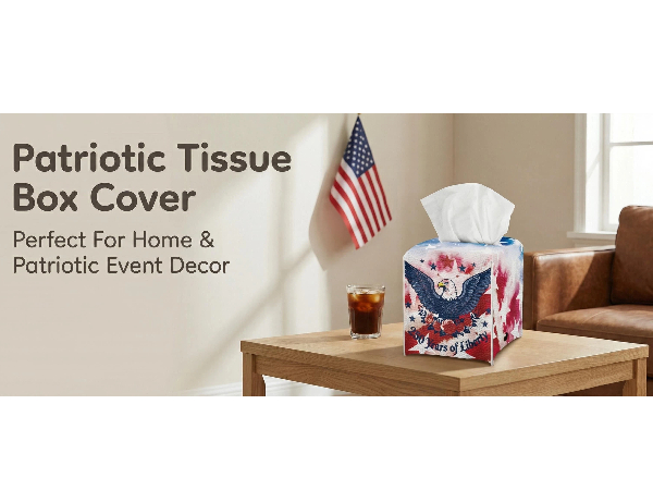 Patriotic Tissue Box Cover