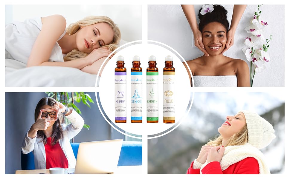 Herbromas essential oil roll on set