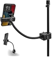 Clip Phone Holder for Desk,Pole,Pipe,Boom,Flat Surface with Adjustable Aluminium Arm Phone Clamp ...