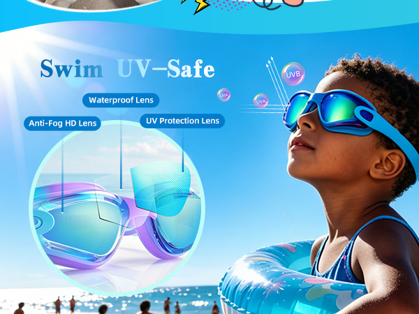 Pool Goggles with Earplugs Nose Clip