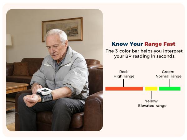 WEONY Wrist Blood Pressure Monitor Automatic Large LCD Display Adjustable Wrist Cuff
