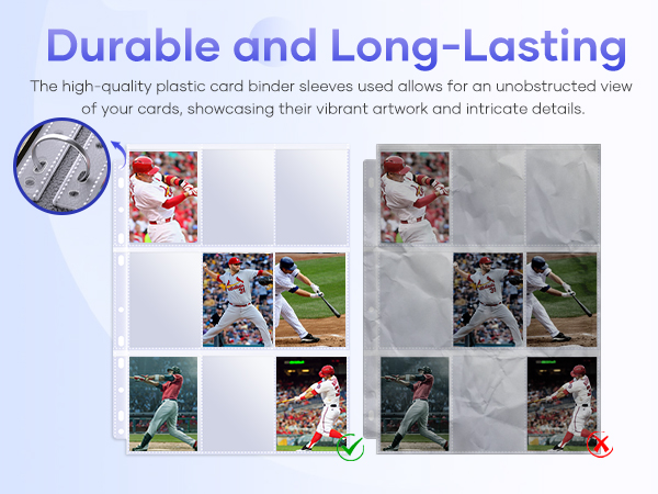 the card sleeves binder sheets to fit in any standard ring binders
