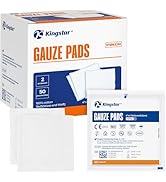 100Pcs Sterile Gauze Pads 4x4 Inch 12-Ply, 100% Cotton 4x4 Gauze Pads Highly Absorbent Gauze Spon...