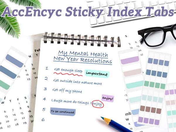 240 Pcs Colored Index Tab 1"x1.8" Large Book Sticky Tabs