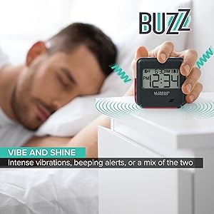 lacrosse, la crosse, 617-147, 617-43937, buzz, vibration, alarm clock, bedside, travel, portable