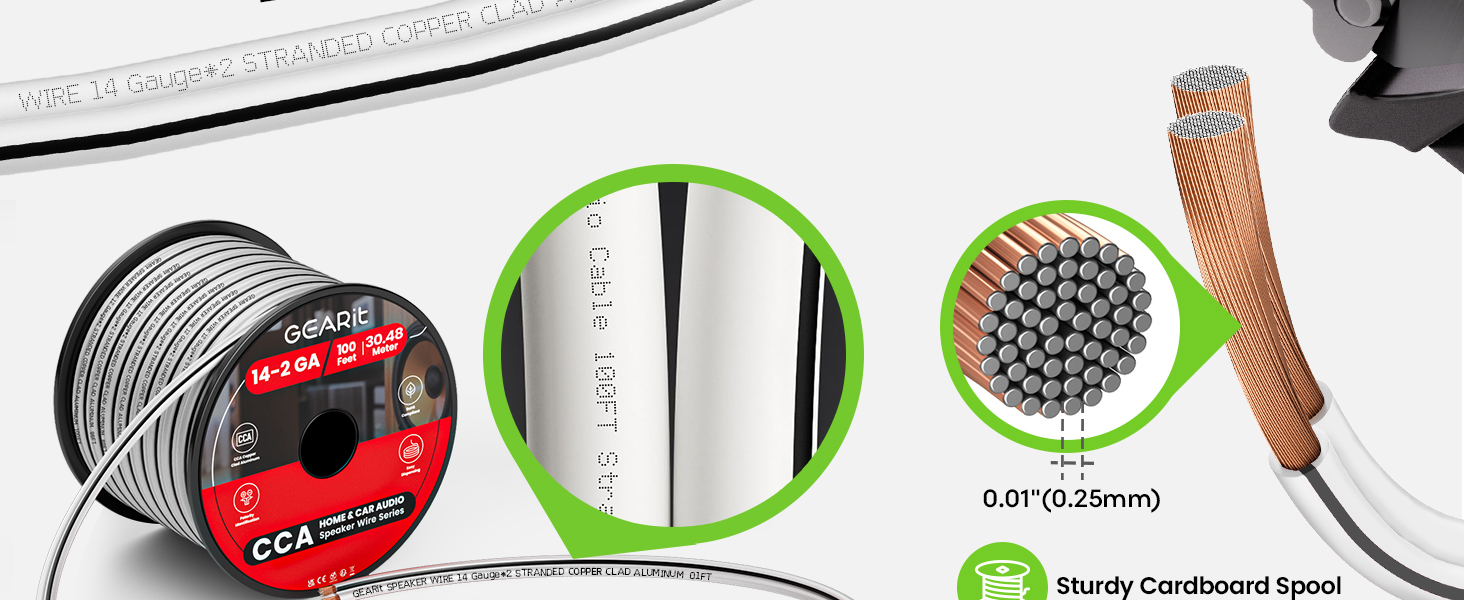 speaker wire 14 gauge 100 ft