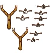 Zhuluck 2 Pcs Catapult Poo Slingshot with 10 Pcs Bullets - Funny Slingshot Ornament for Teen and ...