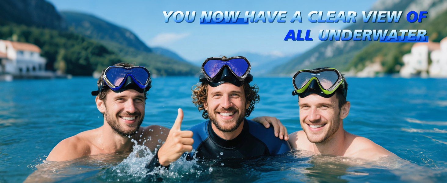 Scuba Diving Mask Snorkel Goggles, Adult Mirror Swim Mask Single Lens Swim Goggles wIith Nose Cover