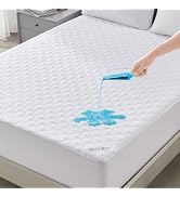 BEDLORE Waterproof Mattress Protector, Queen Size Noiseless Mattress Pad with Deep Pocket Fitted ...