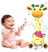 Hunfur Talking Dancing Giraffe Baby Toys for 3-18 Months, Singing Recording Repeats What You Say ...