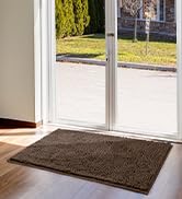 HOMEIDEAS Absorbent Chenille Door Mat Indoor, 20“x32”, Dirt Trapper Machine Washable Non Slip Thr...