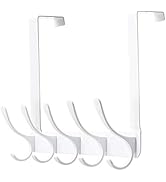 Dseap Over The Door Hook Hanger, Heavy Duty Over The Door Towel Rack Coat Rack for Clothes Hat To...