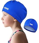 Aegend Kids Swim Cap, Fabric Swimming Cap with High Elasticity, Waterproof Durable Silicone Swim ...