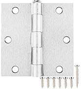 TDCHINGES 18 Pack Square Brushed Nickel Door Hinges Satin Nickel 3.5" Interior 3 1/2 Inch Door Hi...