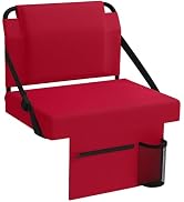 janiry Stadium Seat for Bleachers with Back Support,Portable Bleacher Chairs with Back and Cushio...