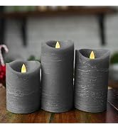 EZiKitchen Real Wax Flameless Candles Set of 3 (D 3" x H 4" 5" 6") Battery Operated LED Candle wi...