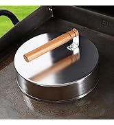 Stainless Steel Cheese Melting Dome with Wooden Handle, 304 Grade, for Griddle Cooking